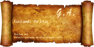 Galamb Arita névjegykártya